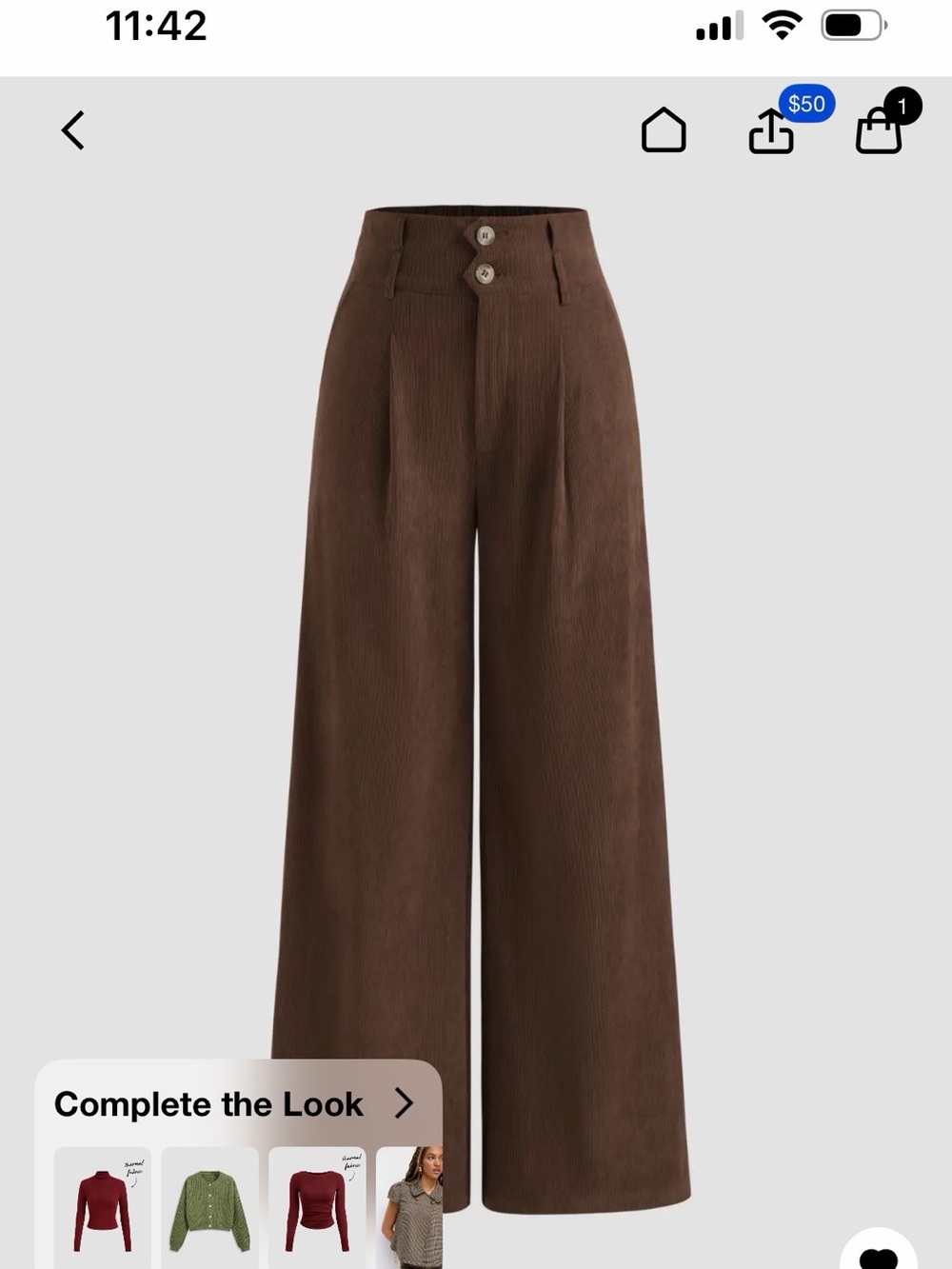 Cider High-Waist Wide-Leg Pants in Dark Brown